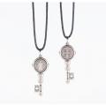  ST. BENEDICT SILVER KEYCHAIN PENDANT ON CORD (3 PC) 
