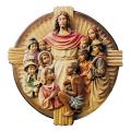  Christ of All Nations Relief in Linden Wood, 34" & 52"H 