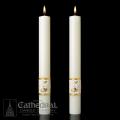  Complementing Altar Candles, Ornamented 1-1/2 x 12, Pair 