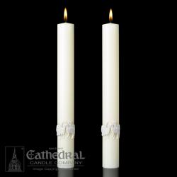 Complementing Altar Candles, The Good Shepherd 2 x 12, Pair 
