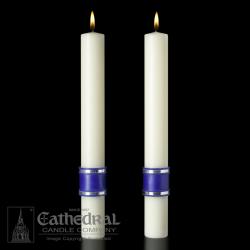  Complementing Altar Candles, Messiah 1-1/2 x 12, Pair 