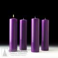 Advent Pillar Stearine SHE 3 x 12, 4 Purple 