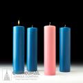  Stearine Advent Pillar 3 x 12, 3 Blue, 1 Rose 