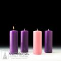  Advent Pillar Stearine 3 x 8 SHE, 3 Purple, 1 Rose 