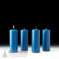  Advent Pillar Stearine 3 x 8 SHE, 4 Blue 