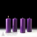  Stearine Advent Pillar 3 x 8, 4 Purple 
