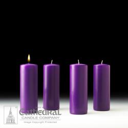  Advent Pillar Stearine 3 x 8 SHE, 4 Purple 