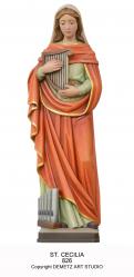  St. Cecilia Statue in Linden Wood, 36\" & 84\"H 