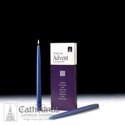  Advent Tapers Bulk Set of 12 Blue - 12\" 