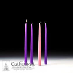  Advent Tapers 3 Purple, 1 Rose - 12\" 