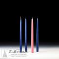  Advent Tapers 3 Blue, 1 Rose - 12" 