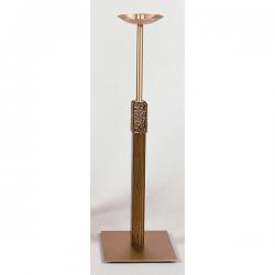  Processional High Polish Finish Bronze Paschal Candlestick w/Wood Column: 8220 Style - 40\" Ht - 1 1/2\" Socket 