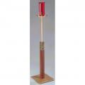  Satin Finish Bronze Floor Sanctuary Lamp w/Wood Column (B): 8220 Style - 48" Ht 