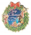  CHRISTMAS & NEW YEAR WREATH SHAPED PLAQUE 