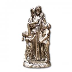  Jesus the Good Shepherd w/Children Statue - Bronze Metal, 72\"H 
