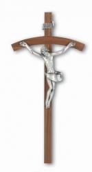  10\" WALNUT CROSS WITH ANTIQUE SILVER PLATED CIPOLLETTI CORPUS 