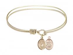  Saint Christopher/Army Charm Bangle Bracelet 
