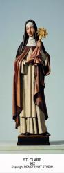  St. Clare of Assisi Statue in Fiberglass, 60\"H 