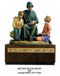  St. Elizabeth Ann Seton Statue Group in Fiberglass, 54\"H 