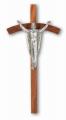  8" WALNUT CROSS WITH SILVER PLATED RISEN CHRIST 