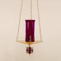  Satin Finish Bronze Hanging Sanctuary Lamp With Bracket: 9013 Style - 11.5" Dia 