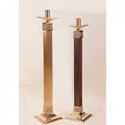  Processional Floor Bronze Paschal Candlestick w/Wood Column (A): 9035 Style - 1 15/16\" Socket 