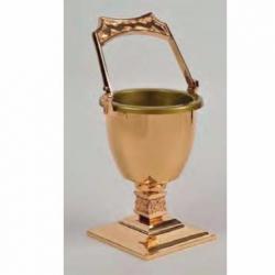  Combination Finish Bronze Holy Water Pot & Sprinkler: 9035 Style - 13\" Ht 