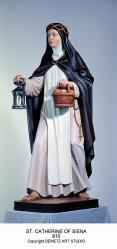  St. Catherine of Siena Statue in Linden Wood, 36\" - 60\"H 