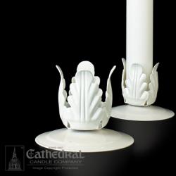  Metal Stand for 1-1/4\" Candle White (2 pc) 
