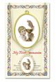  HOLY COMMUNION BOY ENAMELED MEDAL WITH CHAIN AND CARD 