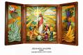  Triptych Jesus w/Children High Relief in Fiberglass 