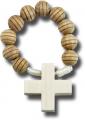  CARVED WOOD BEAD ROSARY RING (25 PC) 