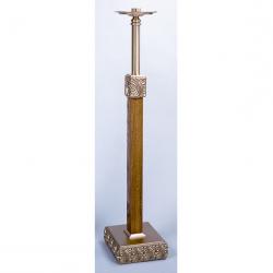  Processional Combination Finish Bronze Candlestick w/Wood Column: 9725 Style - 44\" Ht - 1 1/2\" Socket 