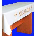  Alleluia Embroidery Communion Table Cover w/Latin Crosses (65% Linen/35% Poly) 