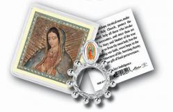  OUR LADY OF GUADALUPE ROSARY RING AND PRAYER CARD (10 PK) 