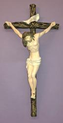  Crucifix by Ado Santini in Hand-Painted Alabaster, 16\" 