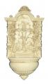  Crucifixion Holy Water Font in Alabaster, 9.5" 