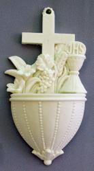  Communion Holy Water Font in Alabaster, 5.5\" 