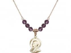  Madonna Medal Birthstone Necklace Available in 15 Colors 