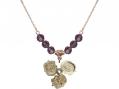  Rosebud Medal Birthstone Necklace Available in 15 Colors 