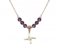  St. Brigid Cross Medal Birthstone Necklace Available in 15 Colors 