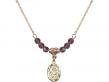  St. Christopher Medal Birthstone Necklace Available in 15 Colors 