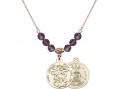  St. Michael/Air Force Medal Birthstone Necklace Available in 15 Colors 