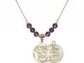  St. Michael/Army Medal Birthstone Necklace Available in 15 Colors 
