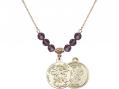  St. Michael/National Guard Medal Birthstone Necklace Available in 15 Colors 