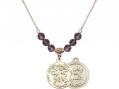  St. Michael/Navy Medal Birthstone Necklace Available in 15 Colors 