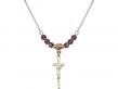  Papal Crucifix Birthstone Necklace Available in 15 Colors 
