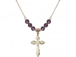  Cross Medal Birthstone Necklace Available in 15 Colors 