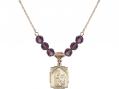  St. Cecilia Medal Birthstone Necklace Available in 15 Colors 