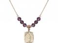  O/L of Guadalupe Medal Birthstone Necklace Available in 15 Colors 